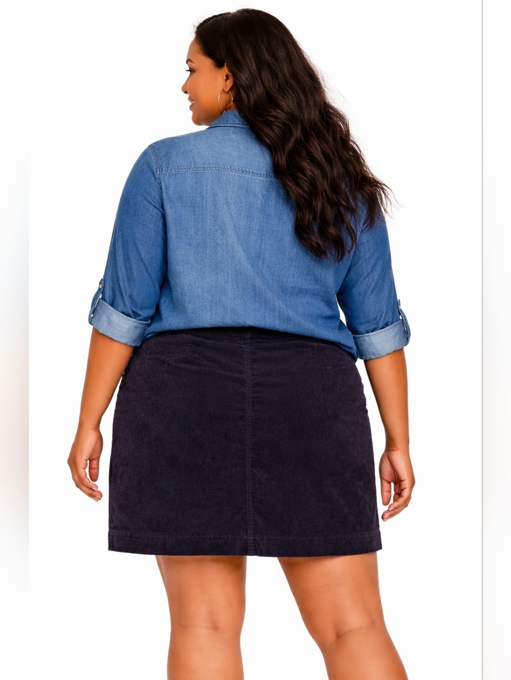 Avenue Plus Size Black Corduroy Skirt Size 24 - Picture 2 of 5